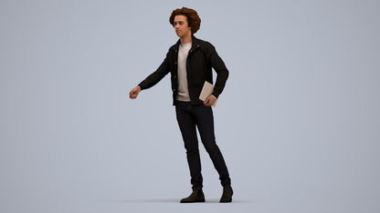 photogrammetry 3D man casual mix, realistic human model archviz FBX, standing pose render