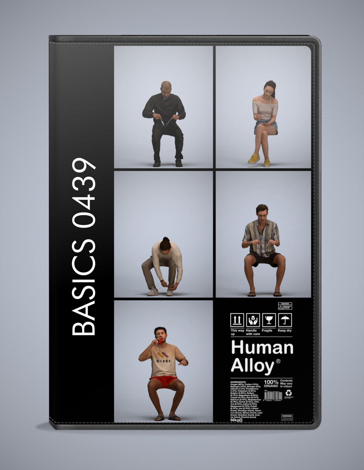 3D human models sitting bundle, 5 photogrammetry scanned people for archviz