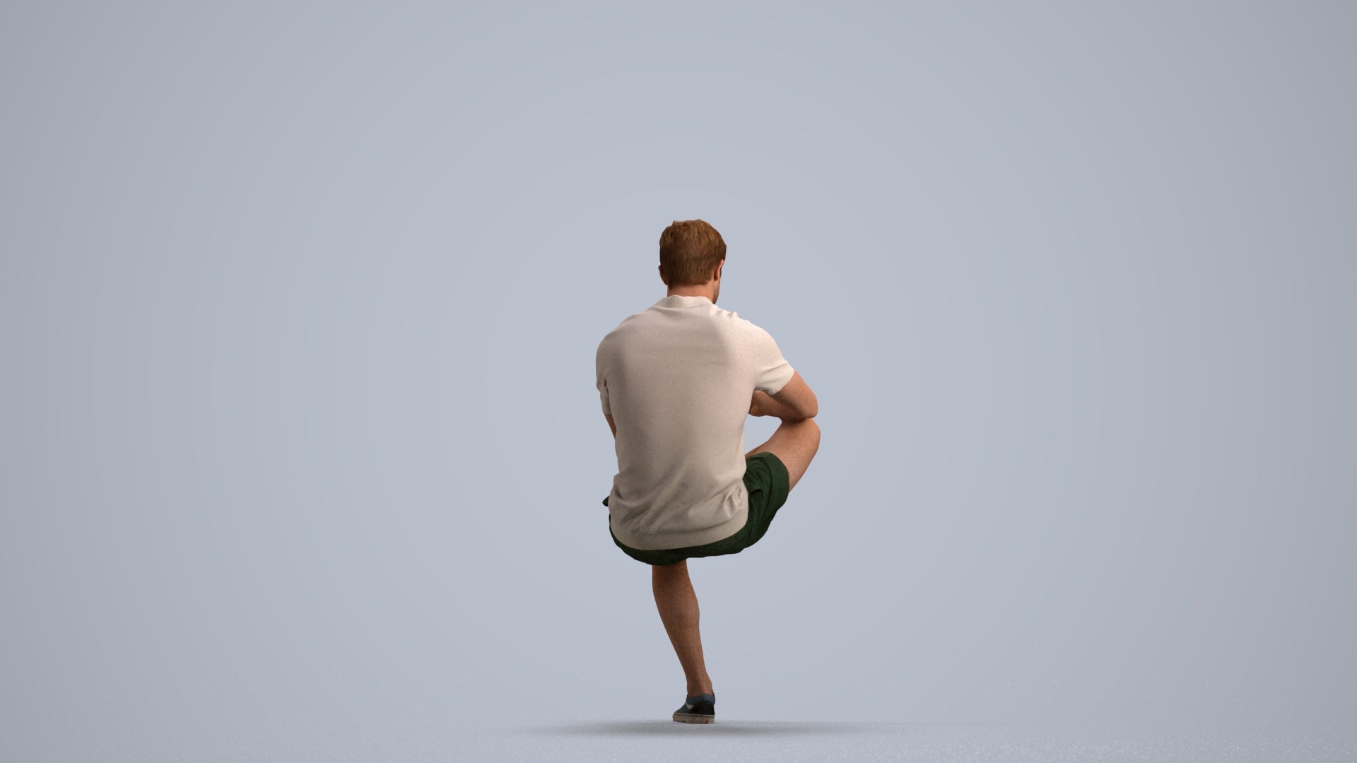 photogrammetry 3D man casual sitting, realistic human model archviz FBX, front view render