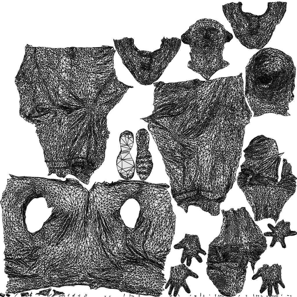 scanned 3D man casual sport, photogrammetry people for Enscape and V-Ray, wireframe top-down view