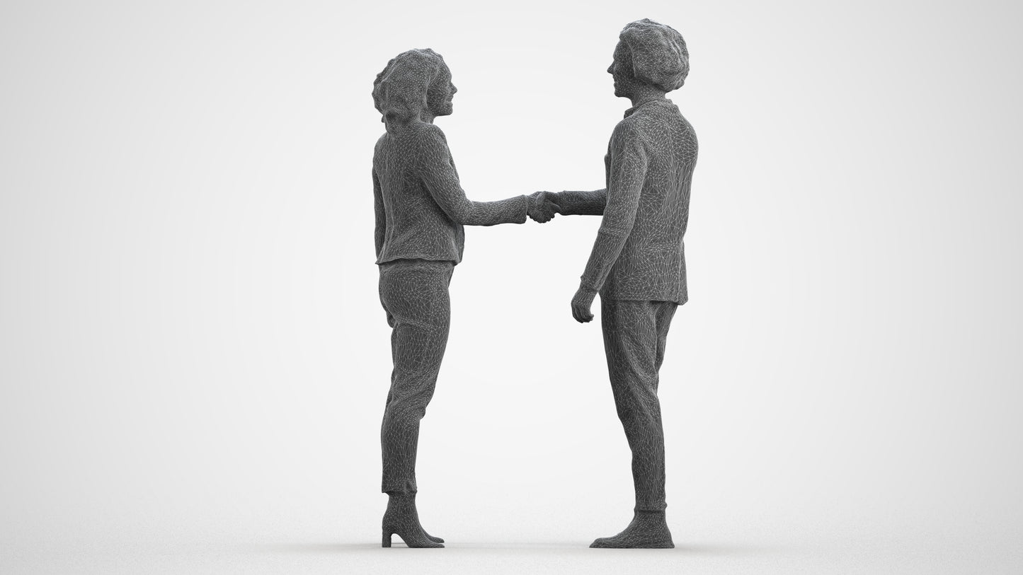 3D human model woman business, photogrammetry scanned person for archviz, wireframe front view