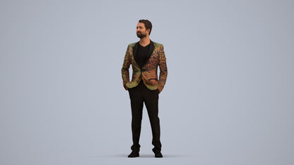 photogrammetry 3D man formal formalaffairs, realistic human model archviz FBX, standing pose render