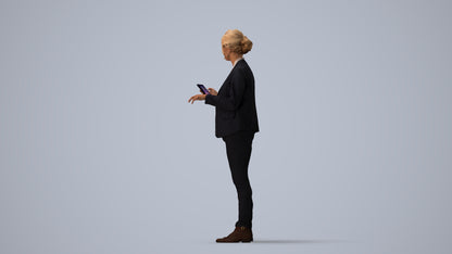 scanned 3D woman business, photogrammetry people for Enscape and V-Ray, three-quarter view render