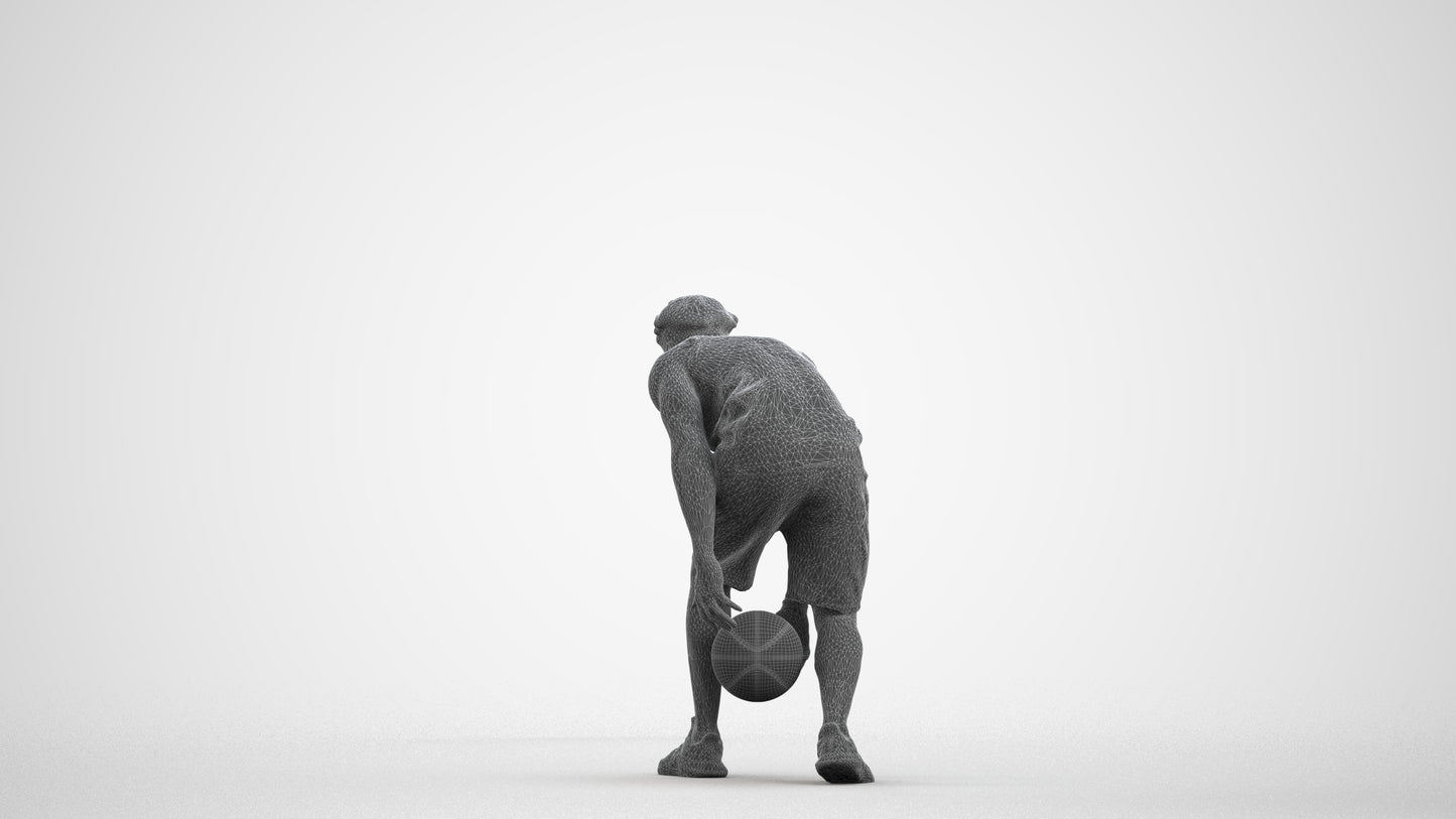 3D people model man sport, scanned human for 3ds Max rendering, wireframe front view