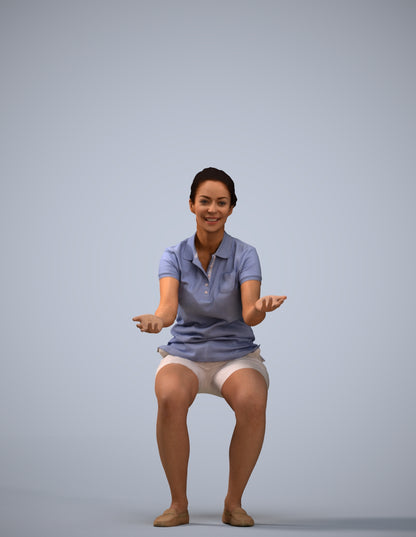 realistic 3D people woman casual sitting, render-ready for V-Ray and Corona, FBX OBJ