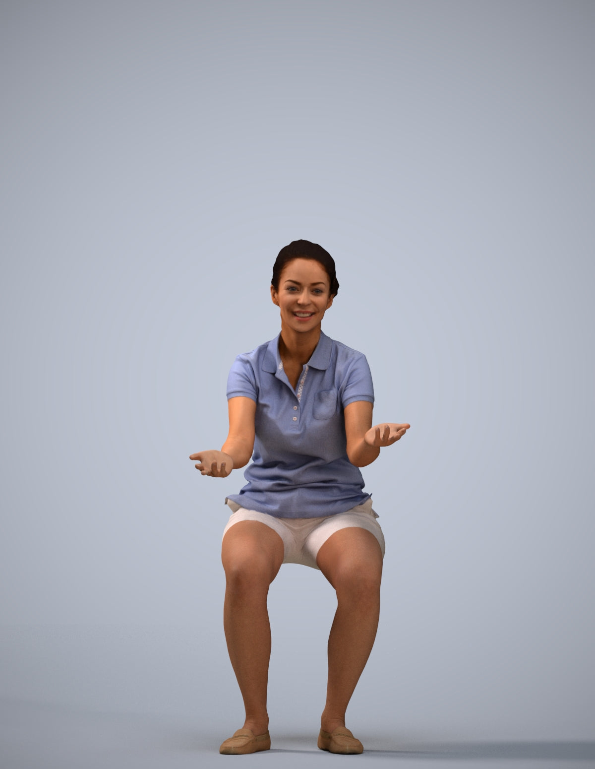 realistic 3D people woman casual sitting, render-ready for V-Ray and Corona, FBX OBJ
