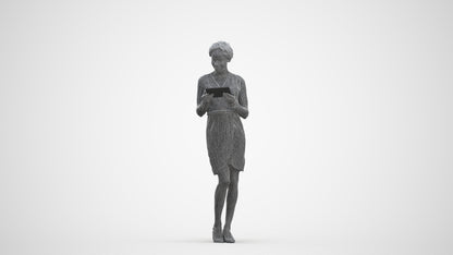 realistic 3D people woman casual walking, render-ready for V-Ray and Corona, FBX OBJ, three-quarter front view render