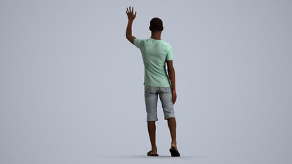 realistic 3D human boy casual kids, archviz people FBX OBJ for Blender, front view render