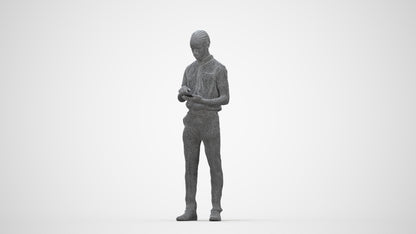 3D human model boy hospitality, photogrammetry scanned person for archviz, wireframe back view
