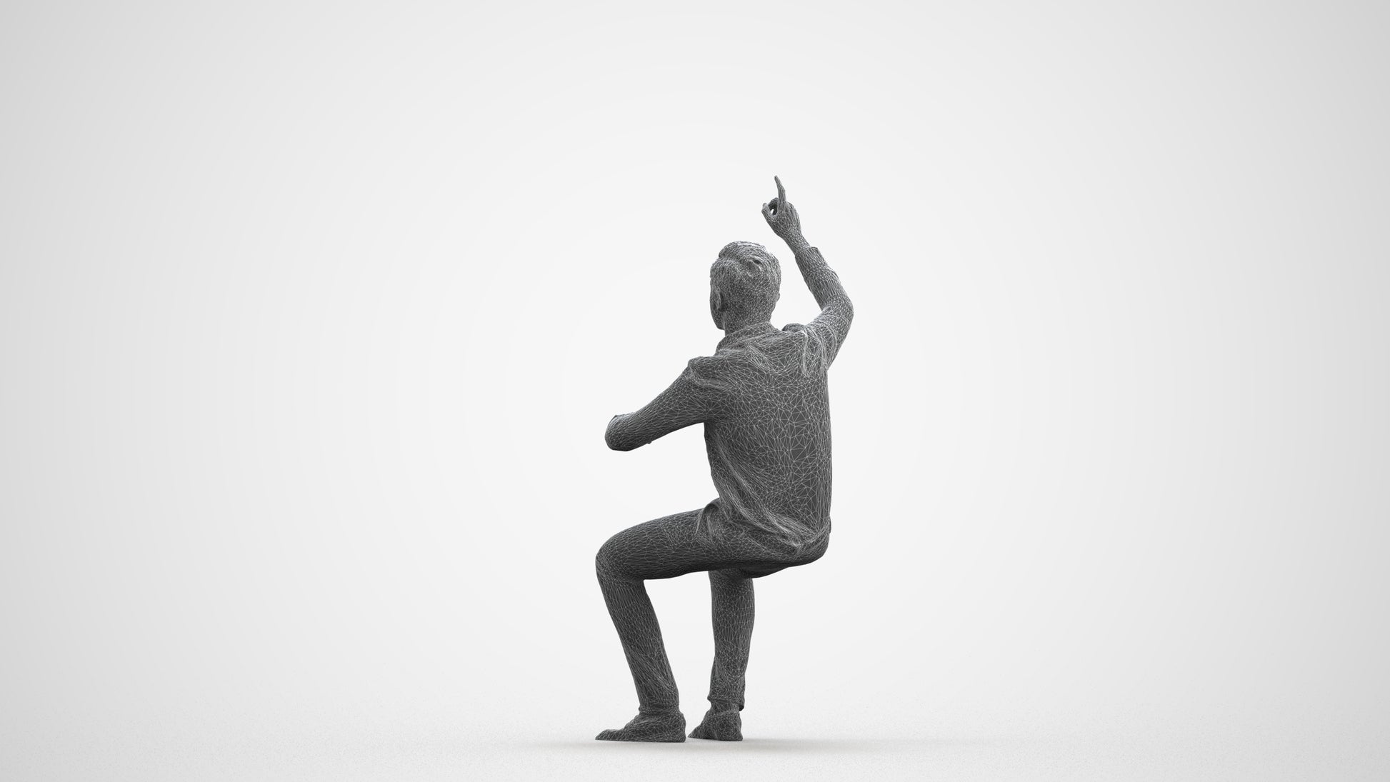 realistic 3D boy kids, scanned archviz people for Blender and 3ds Max, wireframe front view