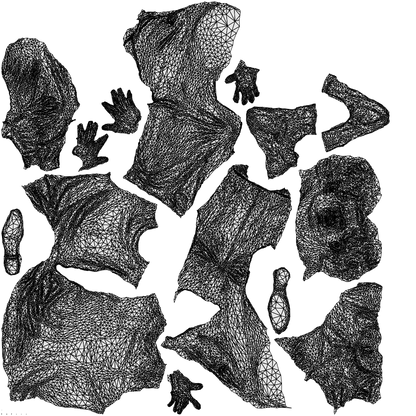 scanned 3D man casual sitting, photogrammetry people for Enscape and V-Ray, wireframe top-down view