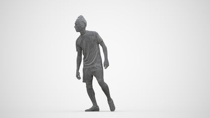 3D human model man sport, photogrammetry scanned person for archviz, wireframe back view