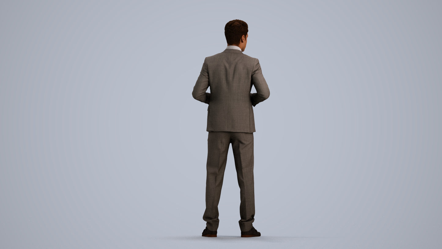 realistic 3D people man business, render-ready for V-Ray and Corona, FBX OBJ, front view render