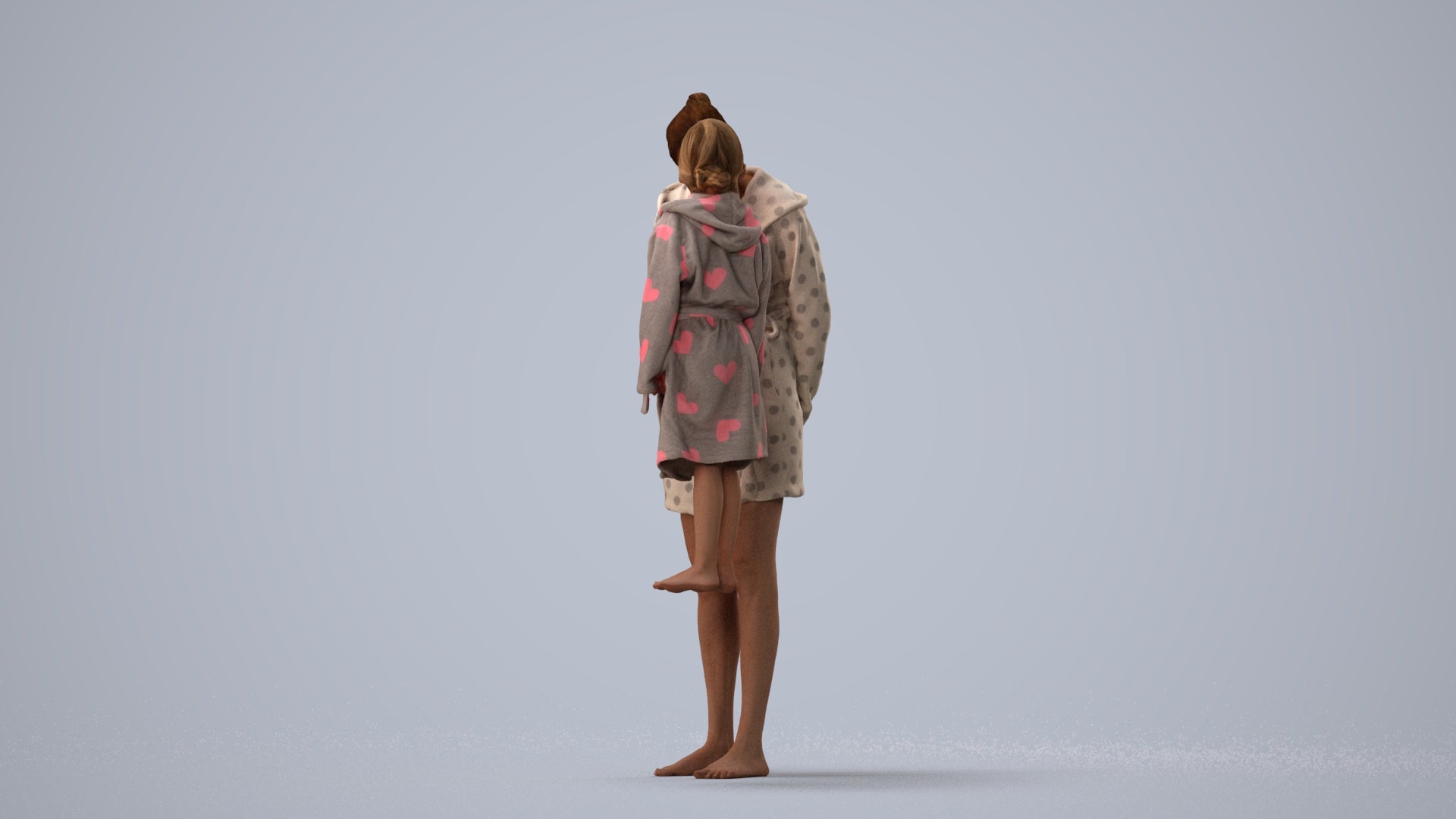 realistic 3D people girl casual kids, render-ready for V-Ray and Corona, FBX OBJ, three-quarter view render