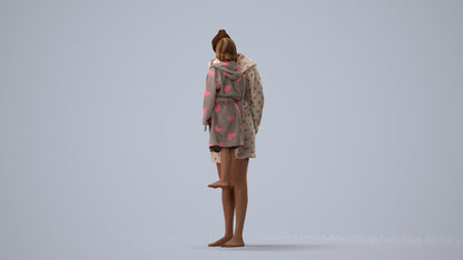 realistic 3D people girl casual kids, render-ready for V-Ray and Corona, FBX OBJ, three-quarter view render