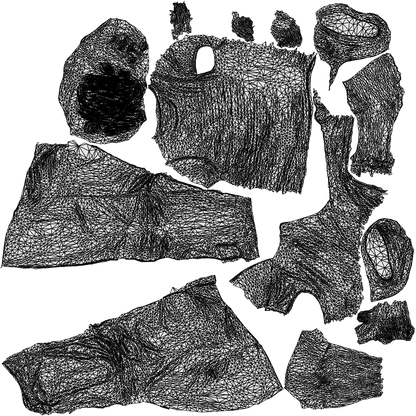 3D people model man casual sitting, scanned human for 3ds Max rendering, wireframe top-down view