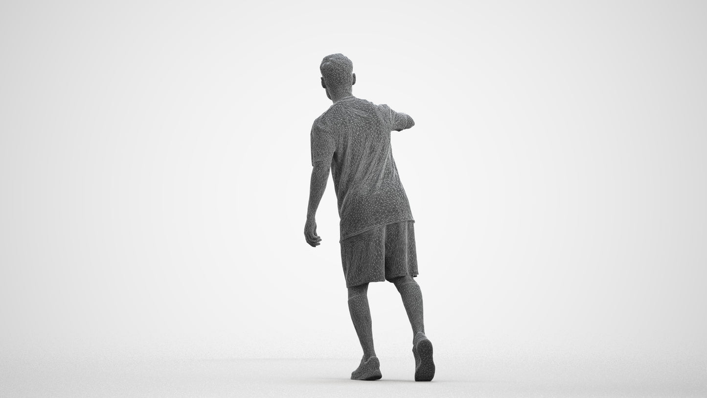 realistic 3D people man sport, render-ready for V-Ray and Corona, FBX OBJ, wireframe front view