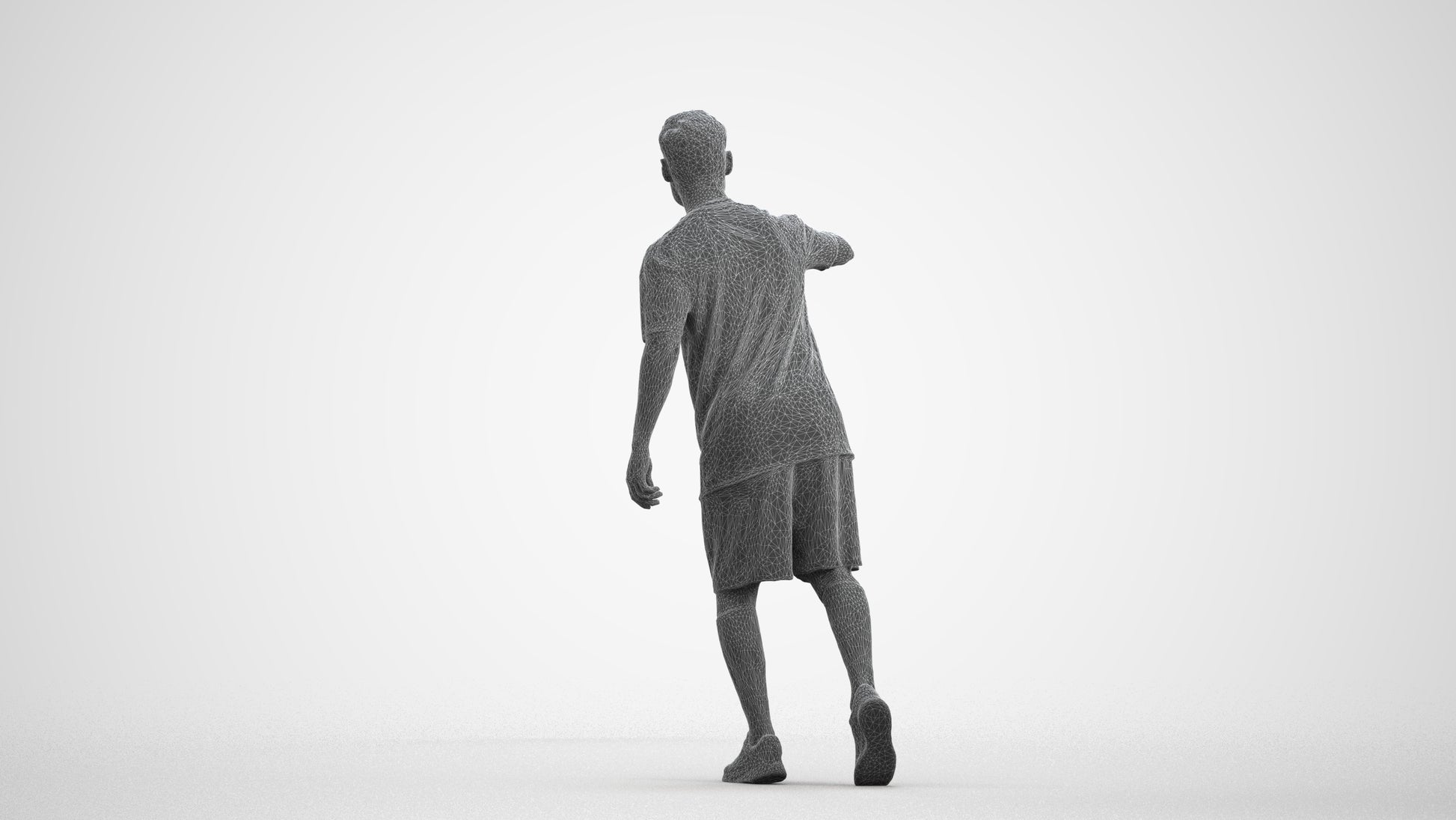 realistic 3D people man sport, render-ready for V-Ray and Corona, FBX OBJ, wireframe front view