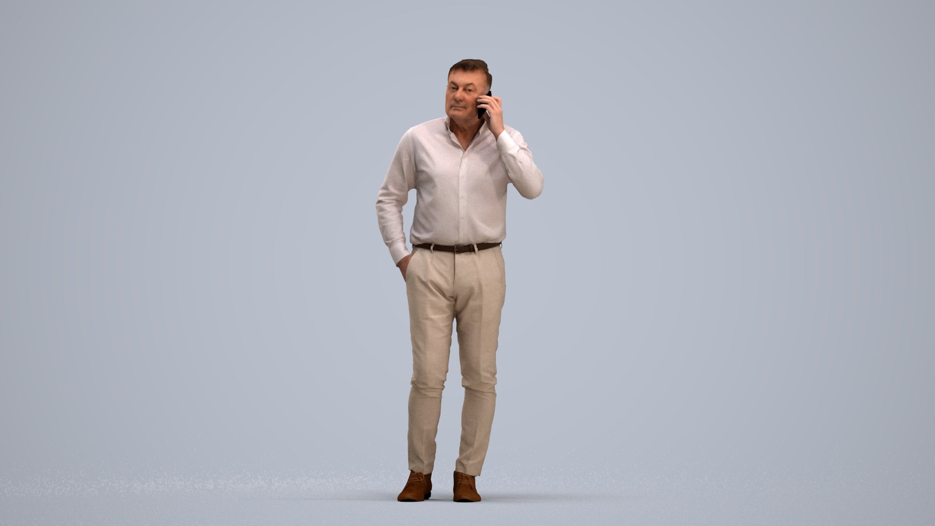 realistic 3D people man casual standing, render-ready for V-Ray and Corona, FBX OBJ, standing pose render