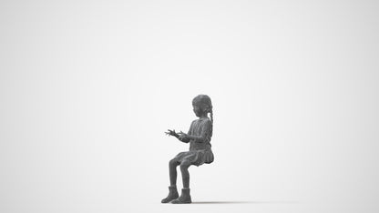 3D people model girl casual kids, scanned human for 3ds Max rendering, square thumbnail