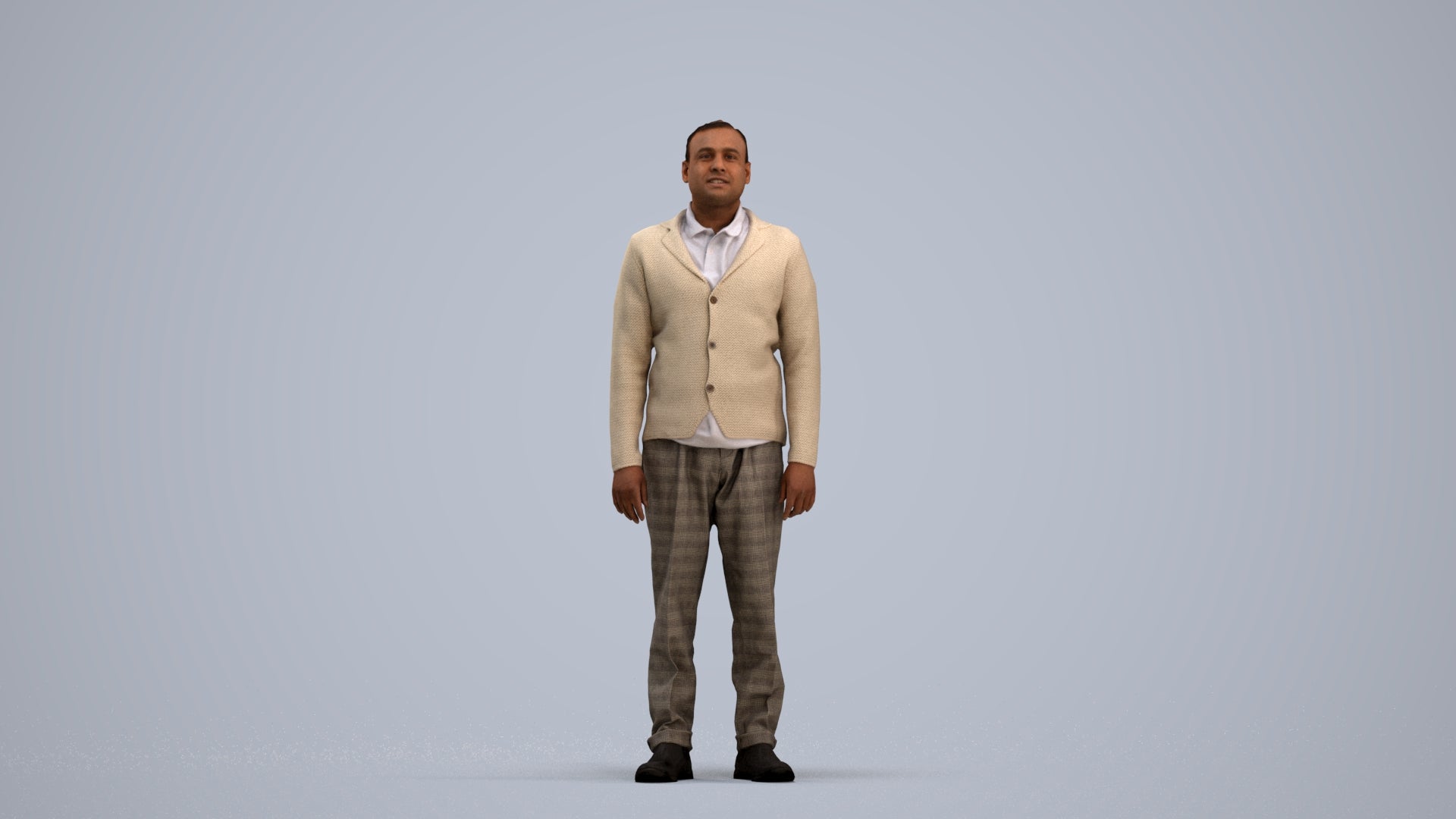 realistic 3D people man business standing, render-ready for V-Ray and Corona, FBX OBJ, standing pose render