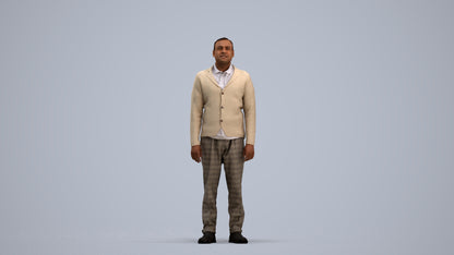 realistic 3D people man business standing, render-ready for V-Ray and Corona, FBX OBJ, standing pose render