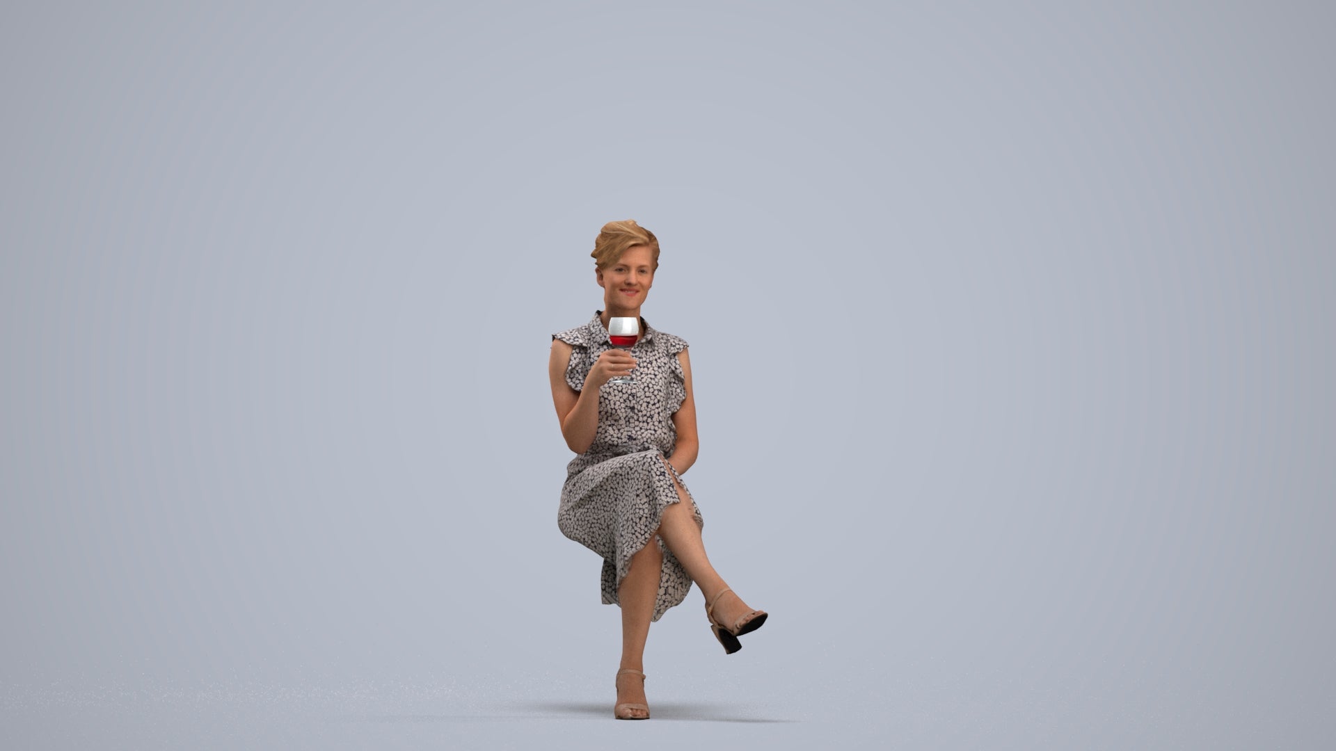 photogrammetry 3D woman casual kids, realistic human model archviz FBX, standing pose render