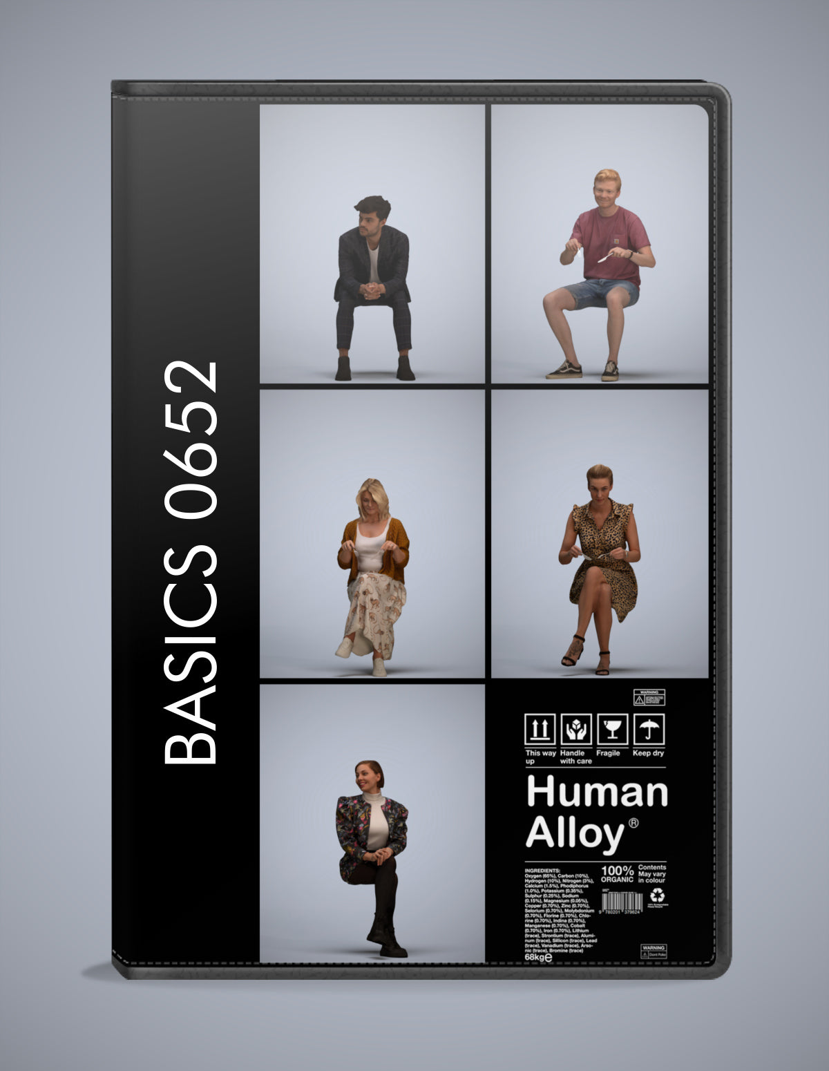 5 3D scanned people sitting, photorealistic archviz pack for Enscape and SketchUp