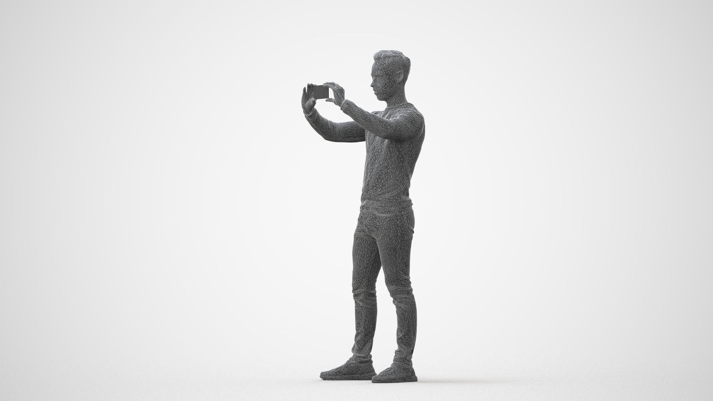 3D people model man casual standing, scanned human for 3ds Max rendering, square thumbnail