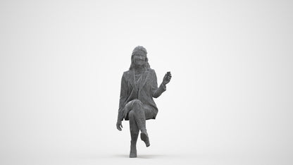 3D scanned woman business, photorealistic archviz people for Enscape and SketchUp, three-quarter front view render