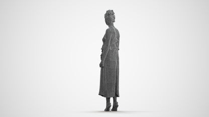 scanned 3D woman formal formalaffairs, photogrammetry people for Enscape and V-Ray, wireframe front view