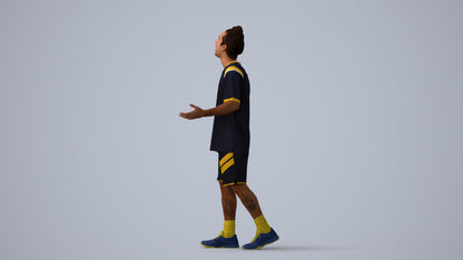 realistic 3D human man sport, archviz people FBX OBJ for Blender, three-quarter view render