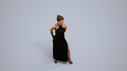 scanned 3D woman formal formalaffairs, photogrammetry people for Enscape and V-Ray, back view render
