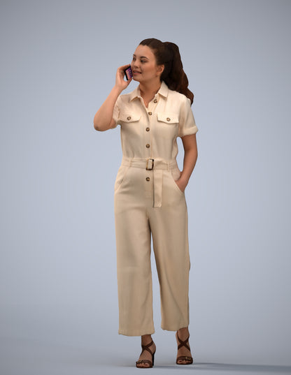 scanned 3D woman formal walking, photogrammetry people for Enscape and V-Ray