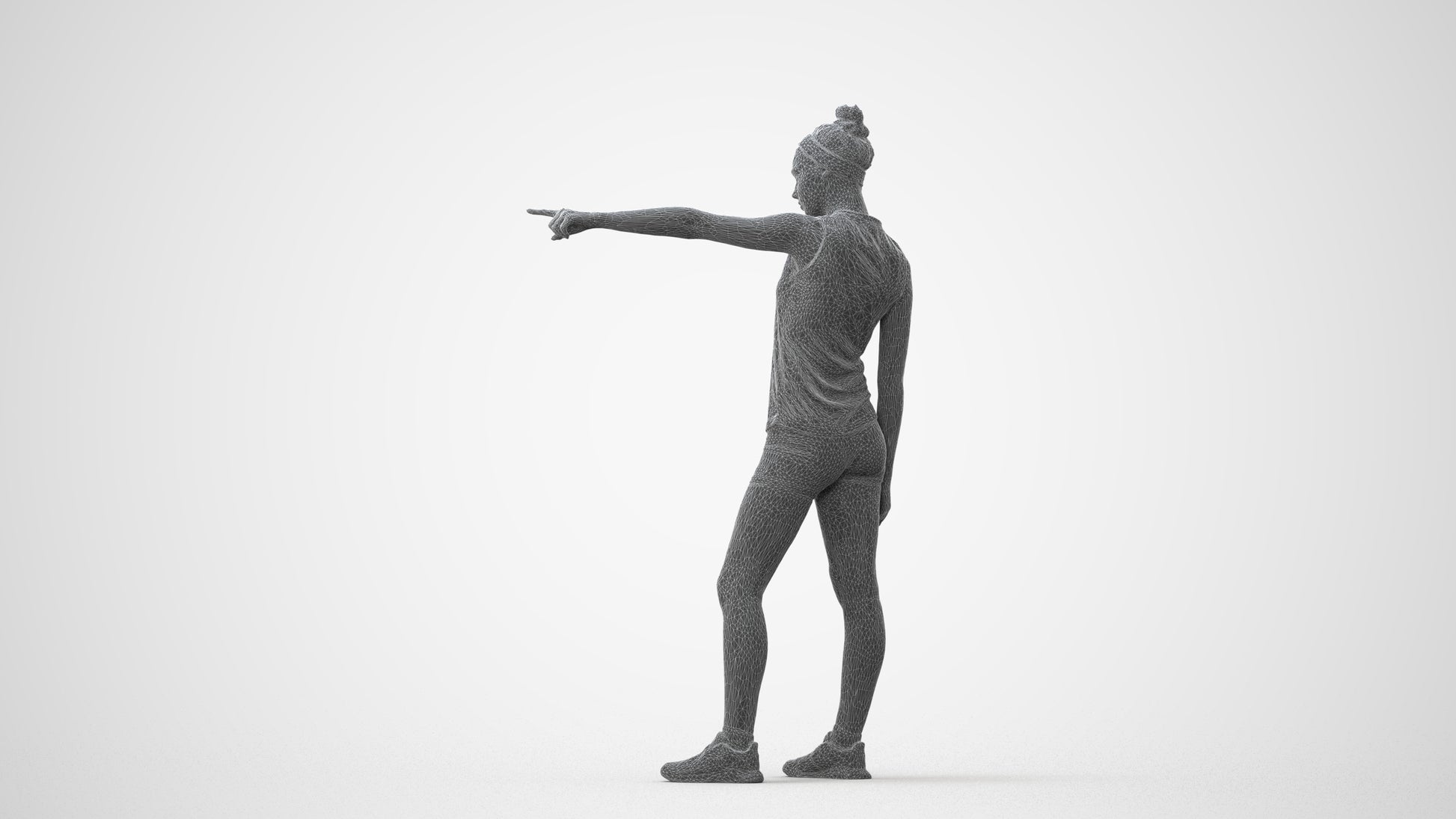 scanned 3D girl sport, photogrammetry people for Enscape and V-Ray, square thumbnail
