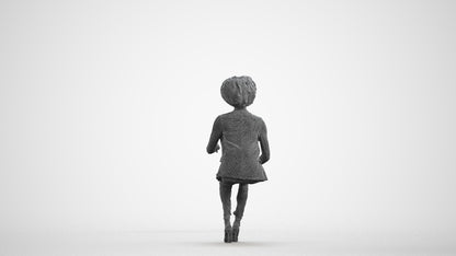 3D scanned woman sitting business, photorealistic archviz people for Enscape and SketchUp, wireframe front view