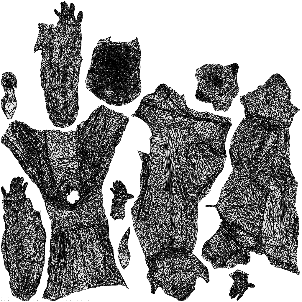 3D scanned woman walking business, photorealistic archviz people for Enscape and SketchUp, wireframe top-down view