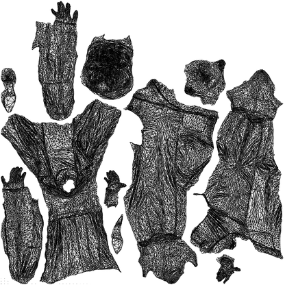 3D scanned woman walking business, photorealistic archviz people for Enscape and SketchUp, wireframe top-down view