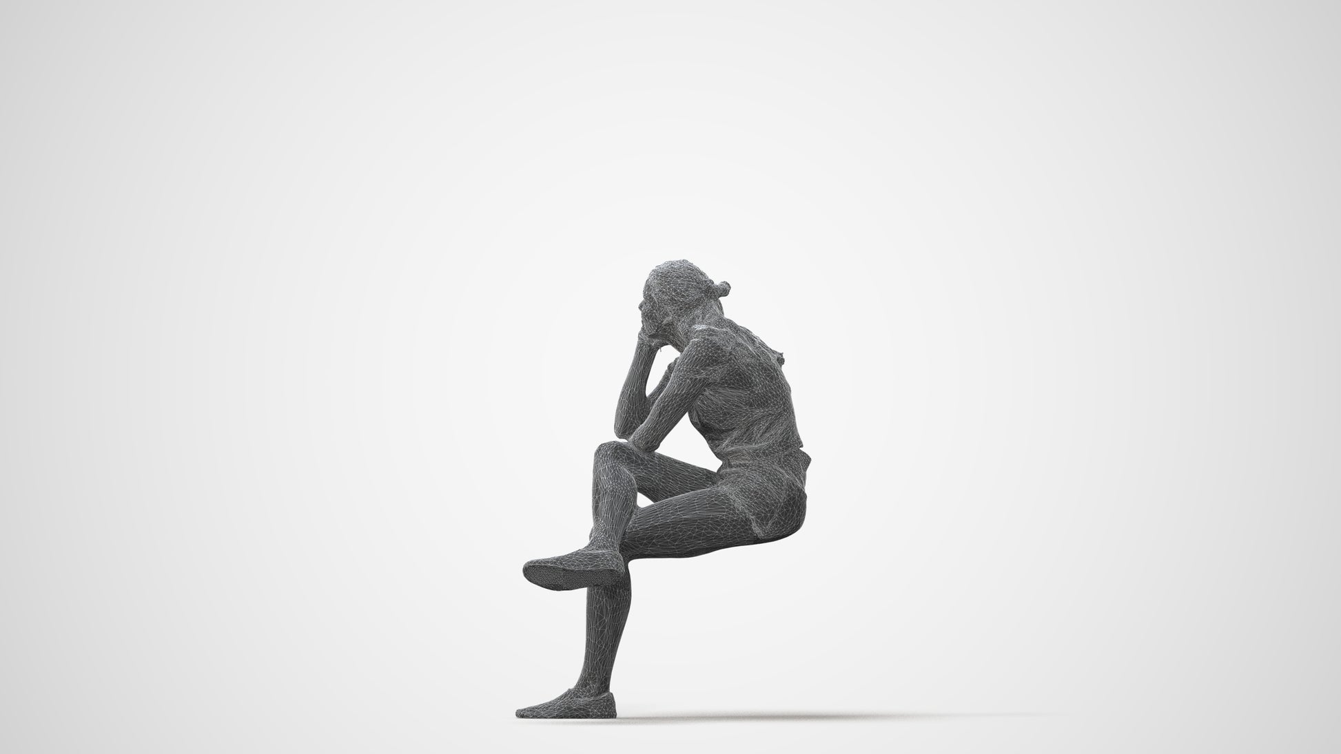 realistic 3D human girl casual kids, archviz people FBX OBJ for Blender, square thumbnail