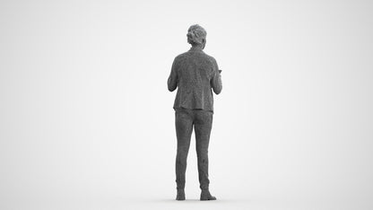 scanned 3D woman business, photogrammetry people for Enscape and V-Ray, wireframe front view