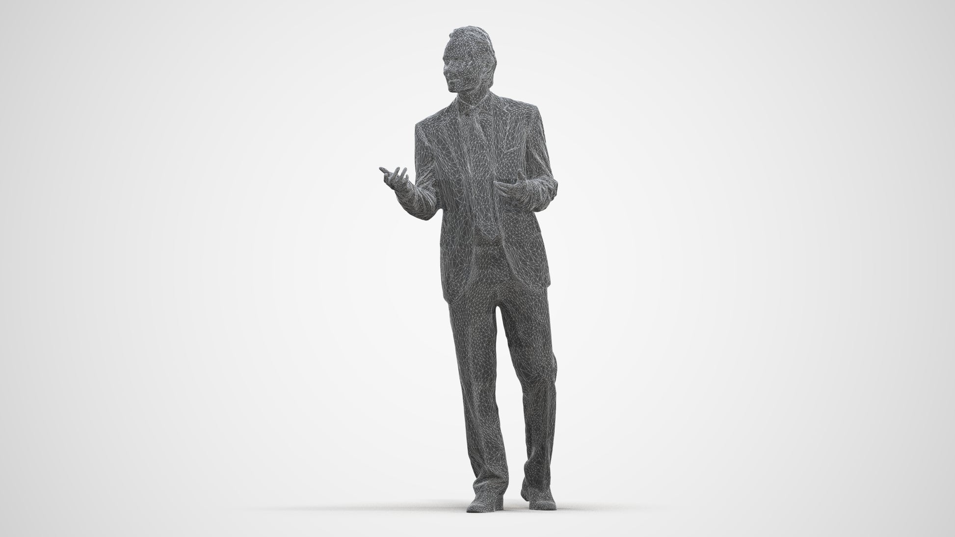 realistic 3D people man business, render-ready for V-Ray and Corona, FBX OBJ, three-quarter front view render