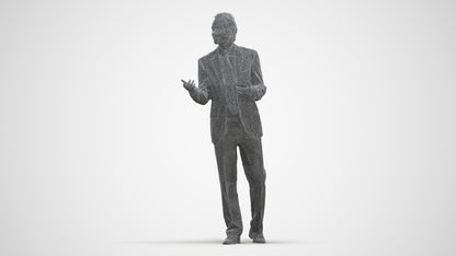 realistic 3D people man business, render-ready for V-Ray and Corona, FBX OBJ, three-quarter front view render