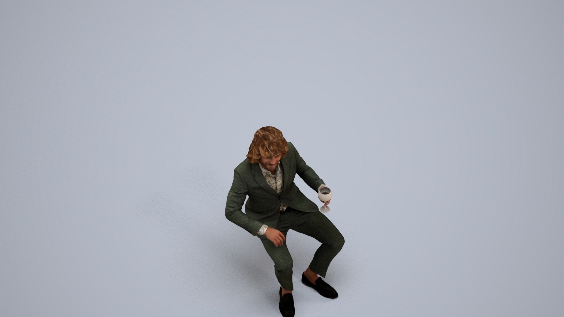 scanned 3D man business, photogrammetry people for Enscape and V-Ray, back view render