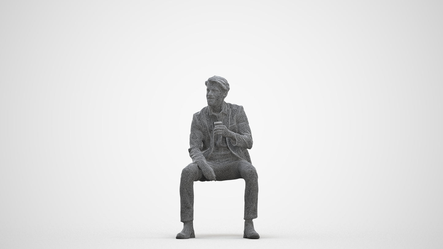 photogrammetry 3D man business, realistic human model archviz FBX, three-quarter front view render