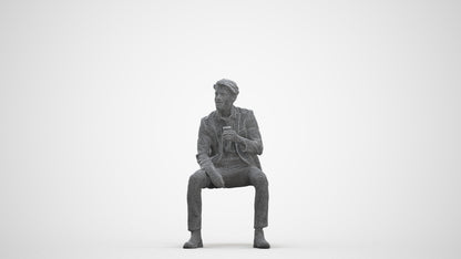 photogrammetry 3D man business, realistic human model archviz FBX, three-quarter front view render