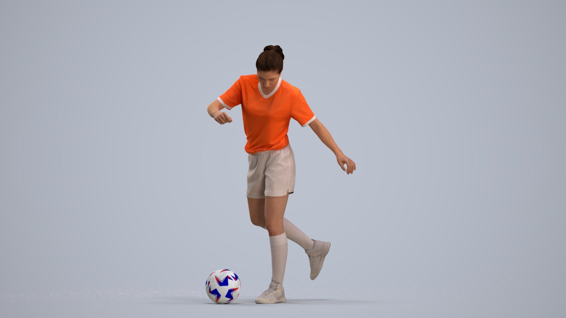 realistic 3D people woman sport, render-ready for V-Ray and Corona, FBX OBJ, standing pose render