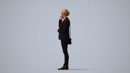 scanned 3D woman business, photogrammetry people for Enscape and V-Ray, three-quarter view render