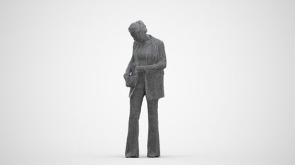 scanned 3D woman business standing, photogrammetry people for Enscape and V-Ray, three-quarter front view render