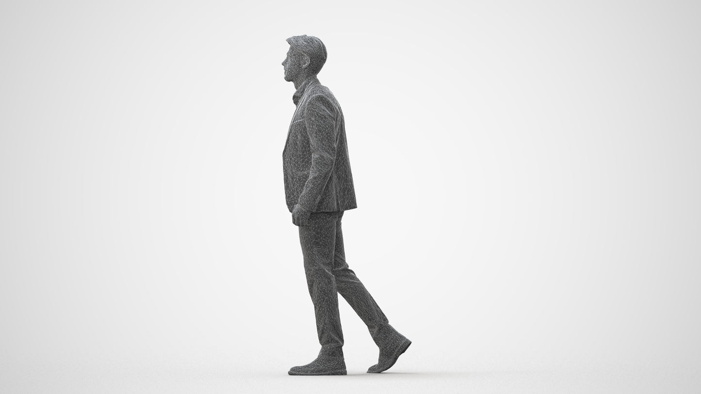 realistic 3D man business, scanned archviz people for Blender and 3ds Max, square thumbnail