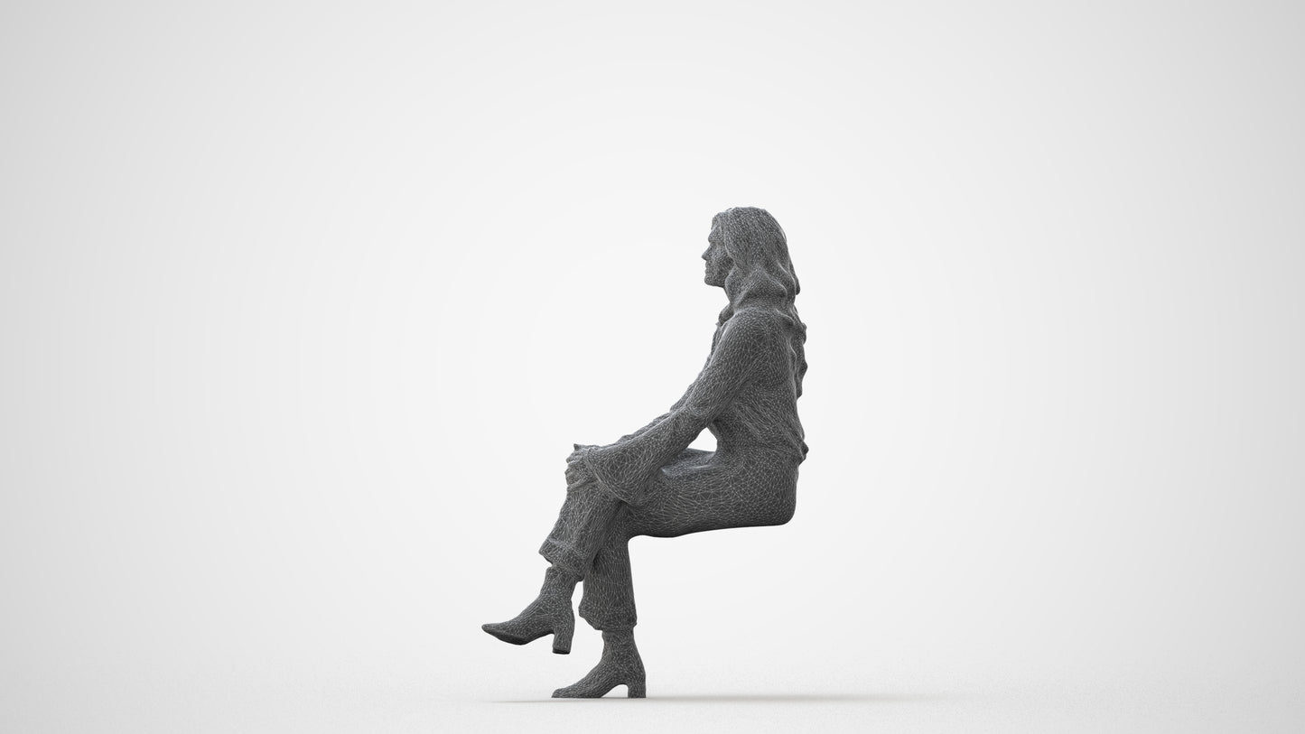 3D human model woman business formalaffairs, photogrammetry scanned person for archviz, square thumbnail